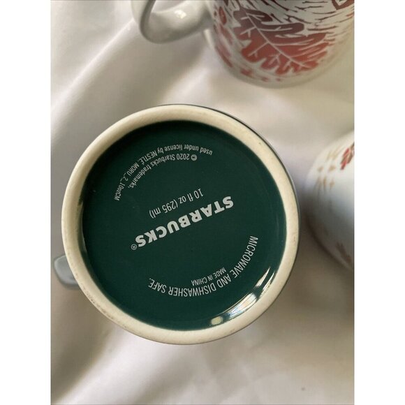 Starbucks Holiday Ceramic Mug Set Of 3 - Fall Leaves Thankful & Winter Snowflake - Picture 9 of 12